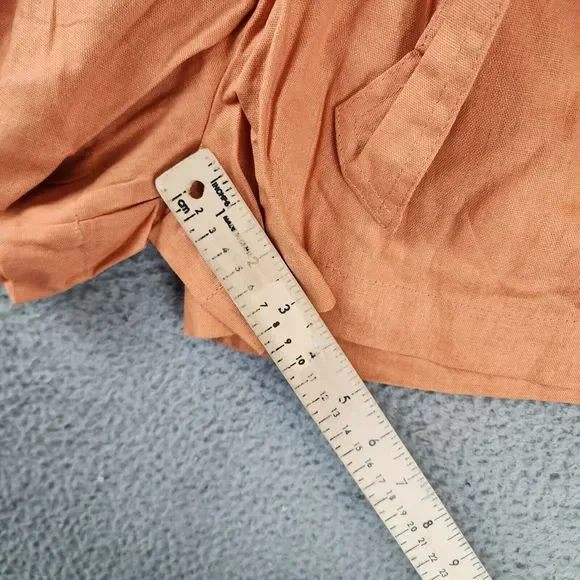 Indigo Rein Linen Blend Hayden Belted Shorts Juniors' Small Pheasant Pull On - Picture 8 of 14